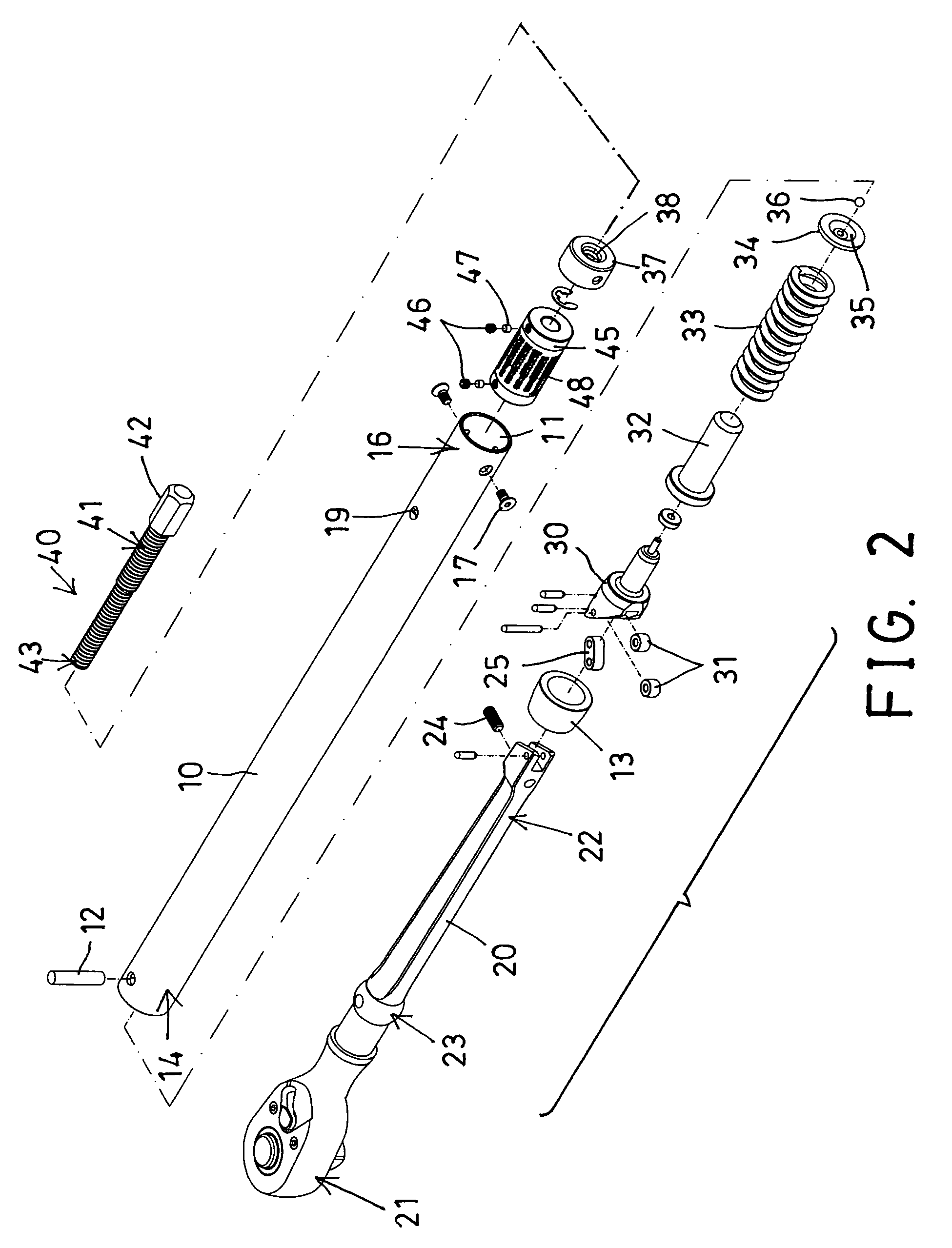 Adjustable torque wrench having lock device