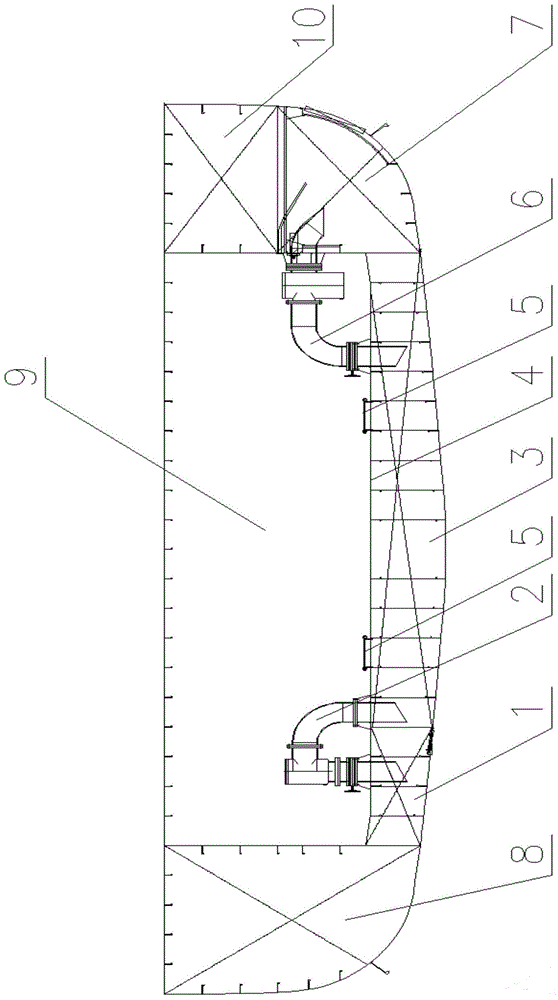 Main seawater pipe system applied auxiliary vessel of oceanographic engineering