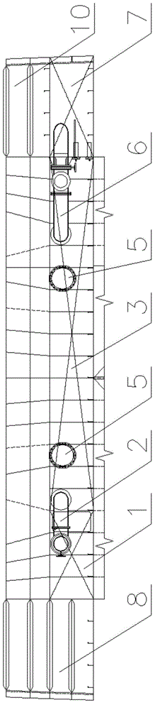 Main seawater pipe system applied auxiliary vessel of oceanographic engineering