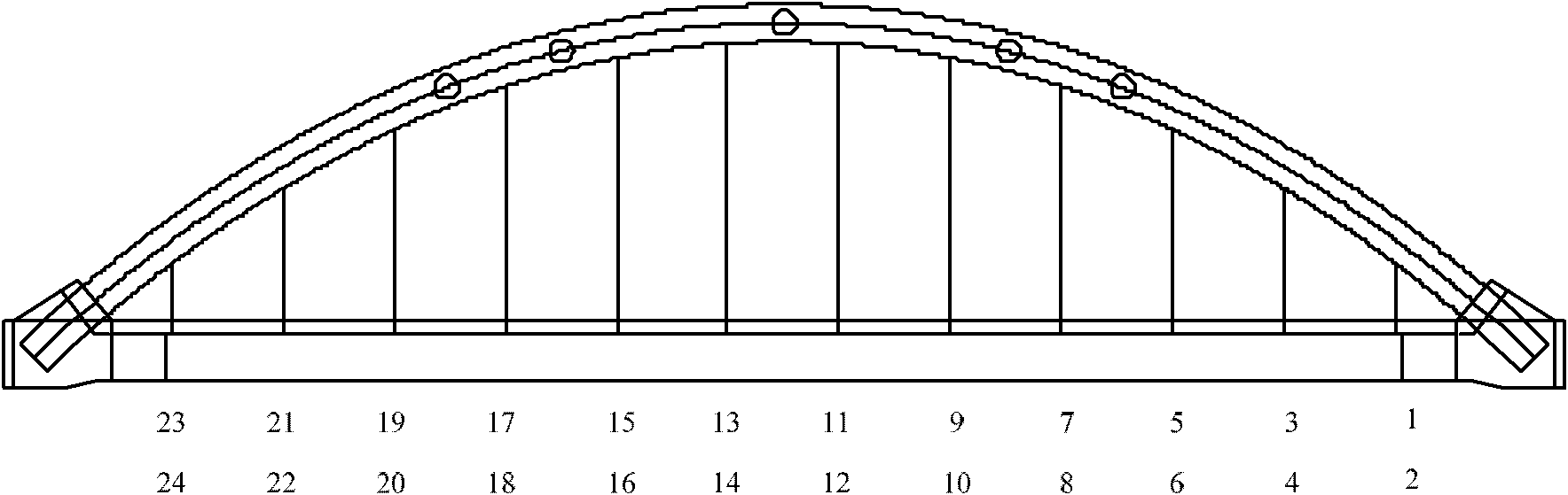 Suspender damage identification method for half-through and through arch bridges