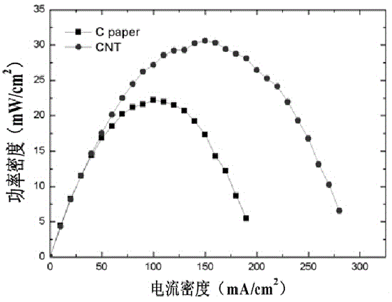 High-stability direct methanol fuel cell membrane electrode based on CNT material