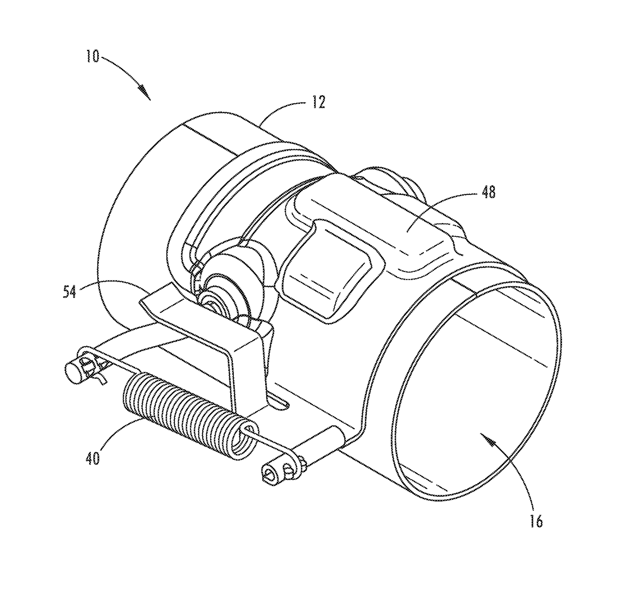 Passive exhaust valve with floating spring stop