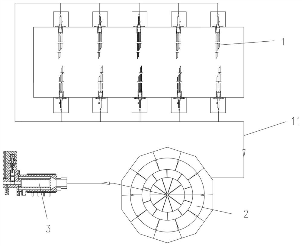 Denitration system flue gas multi-point sampling system