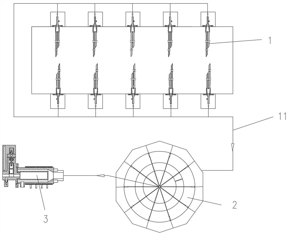 Denitration system flue gas multi-point sampling system