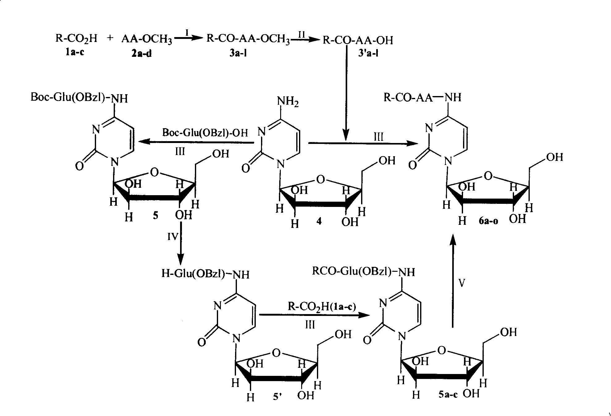 Fatty acylaminoacylcytarabine conjugate, preparation method and application thereof