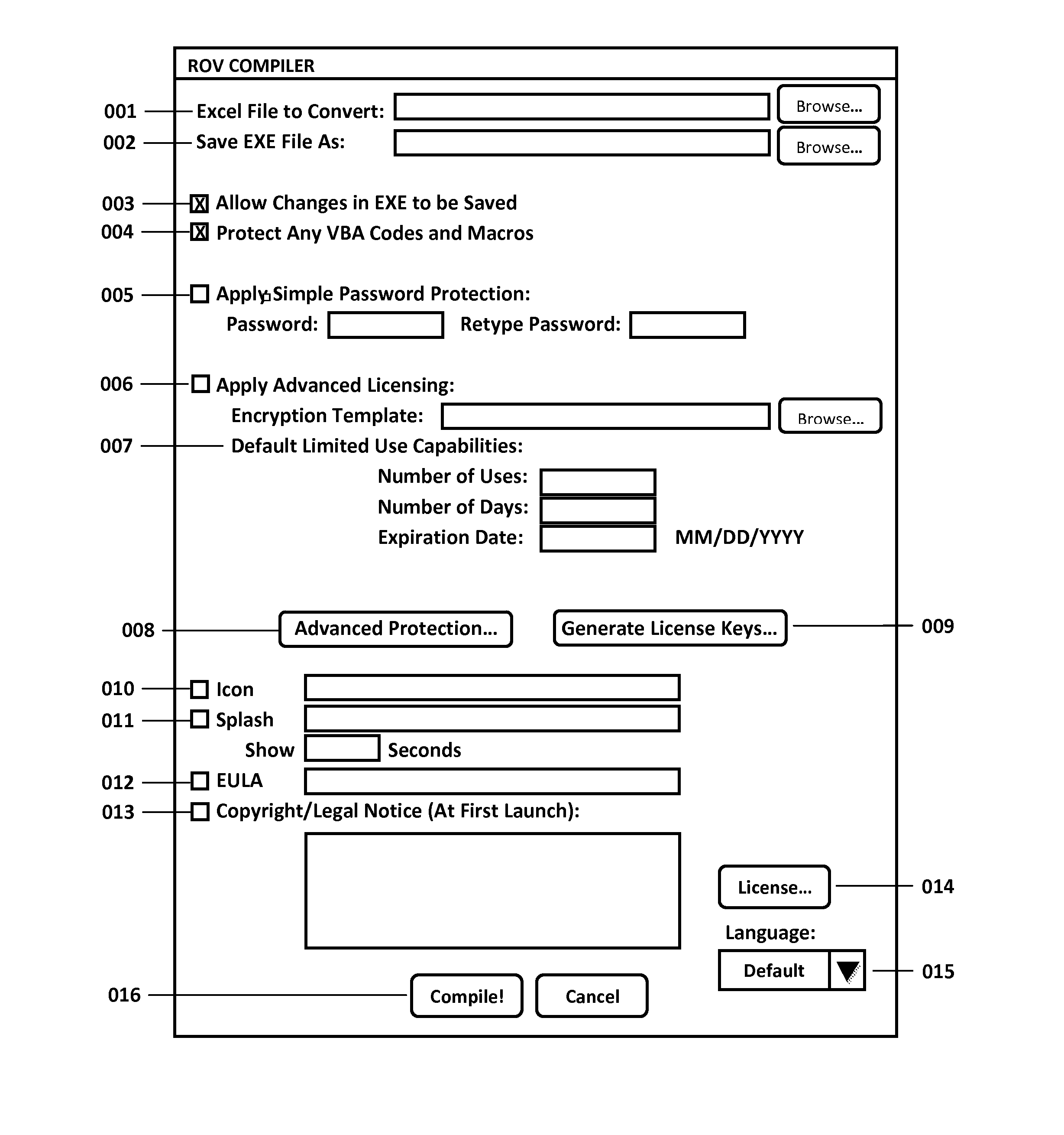 Compiled and executable method