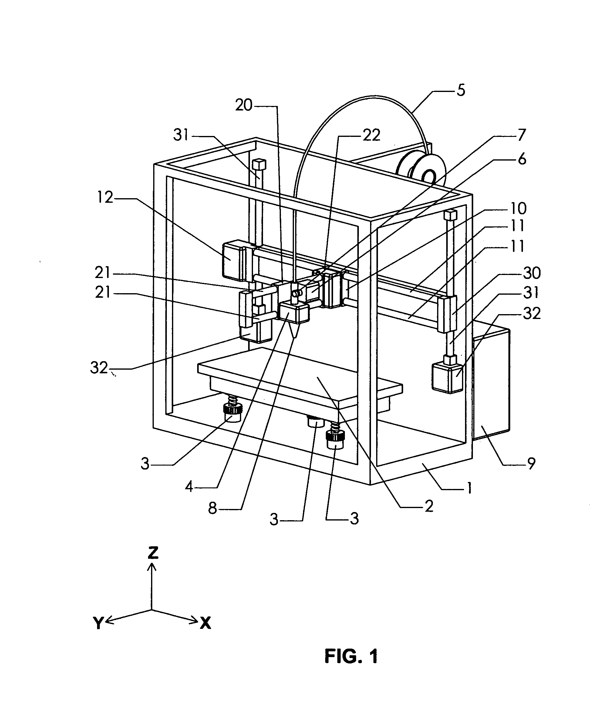 Multiple color extrusion type three dimensional printer