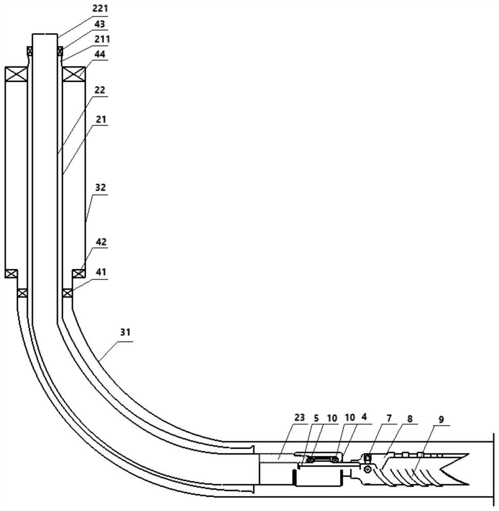 Dragging and restraining type sand washing pipe string for horizontal well