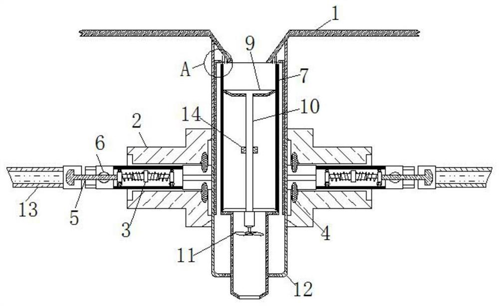 A cleaning agent injecting device for toilets that controls the amount added according to water flow force