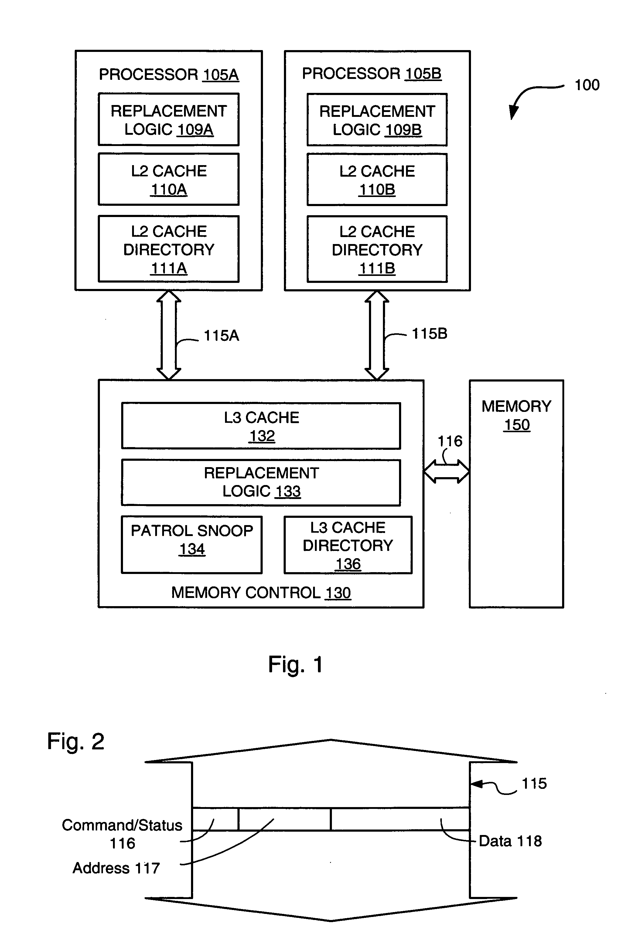 Patrol snooping for higher level cache eviction candidate identification