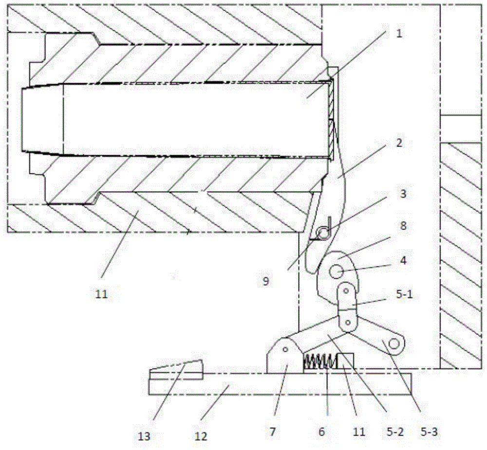 A shock-absorbing and gentle automatic shell extraction device