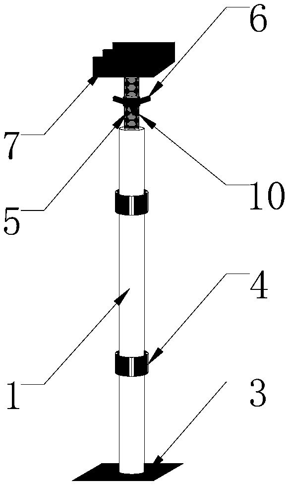 Adjustable steel supporting system for building construction, and installation and use methods thereof