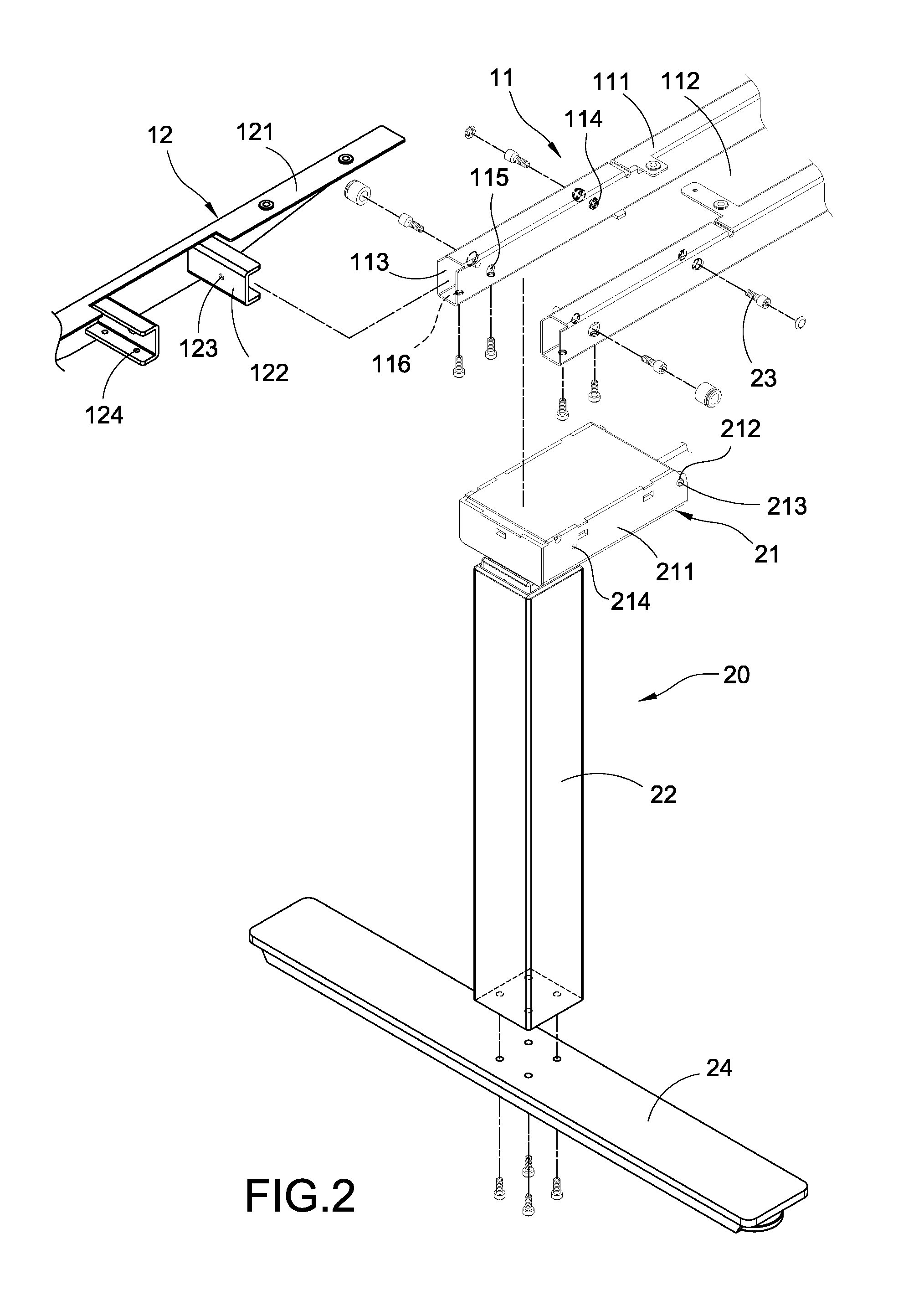 Collapsible power-driven table stand