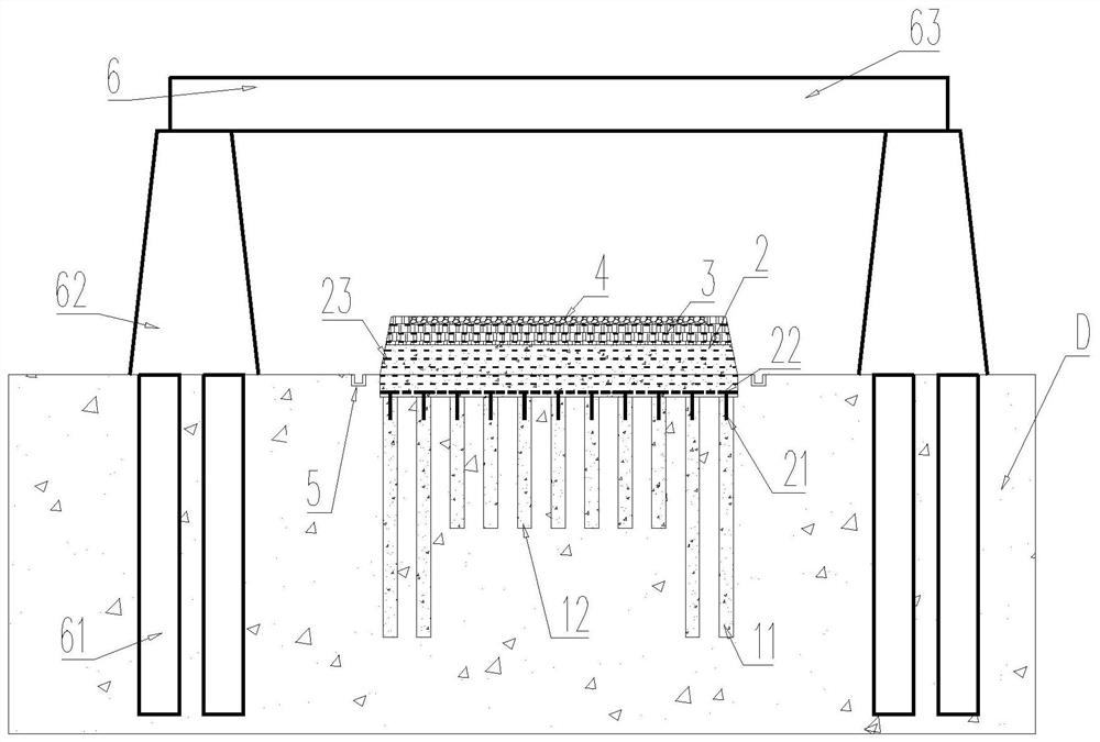 Lightweight subgrade structure, design and construction method of underpassing bridges in operation