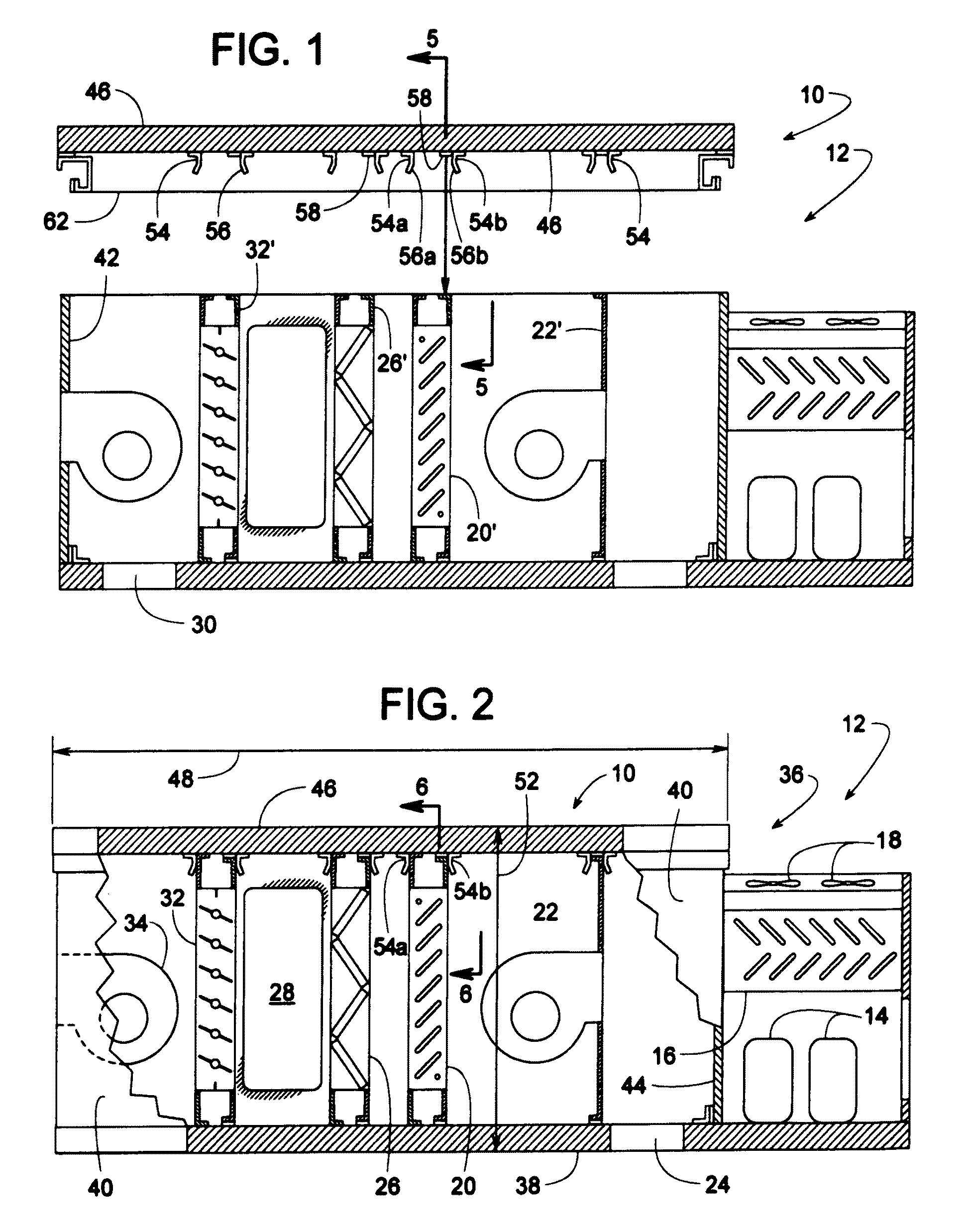 Roof assembly for an air handler