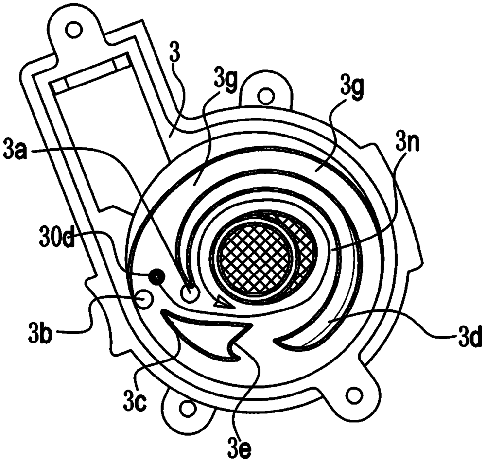 Hydrodynamic traveling hose reel with logarithmic spiral grooves