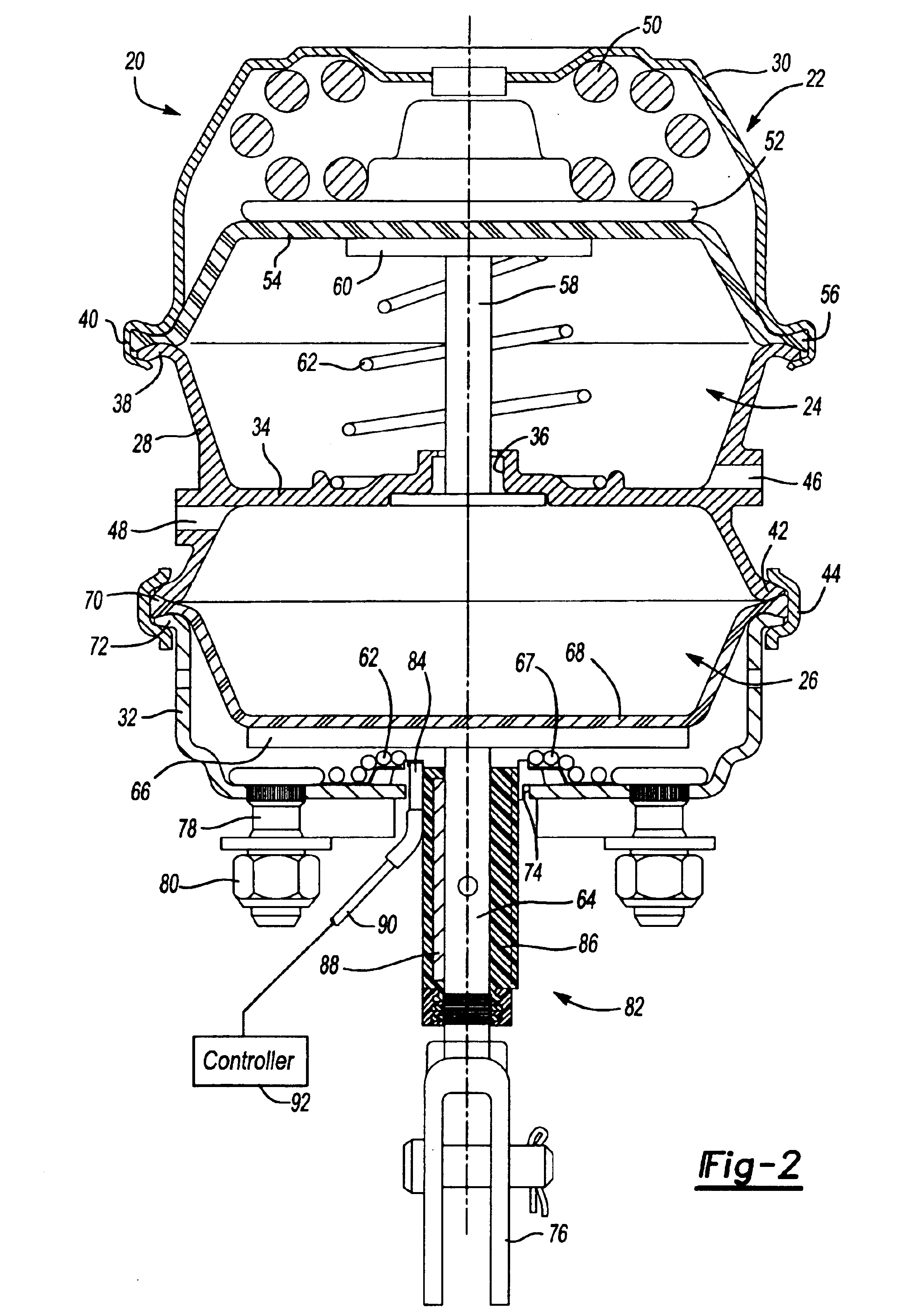 Method of monitoring the power spring of a spring brake actuator