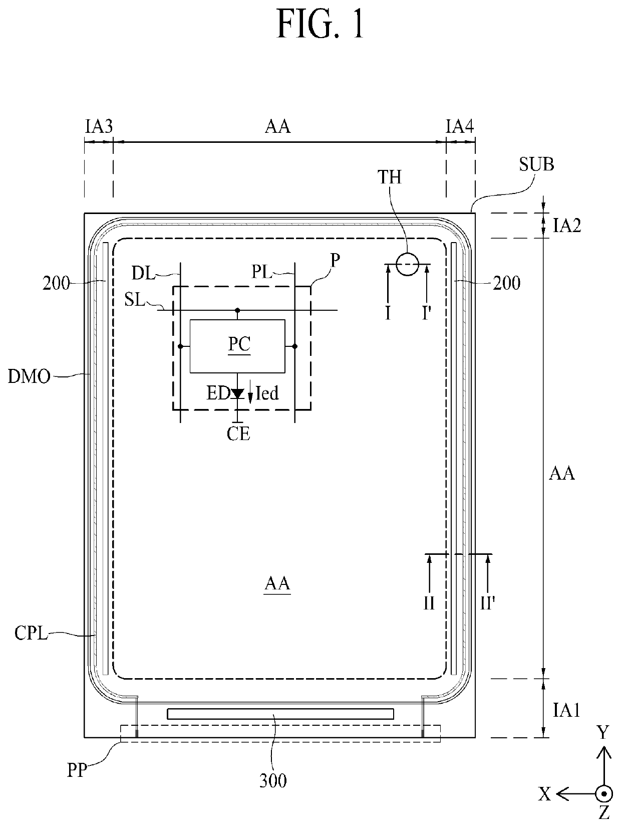 Electroluminesence Display Having Through-Hole In Display Area