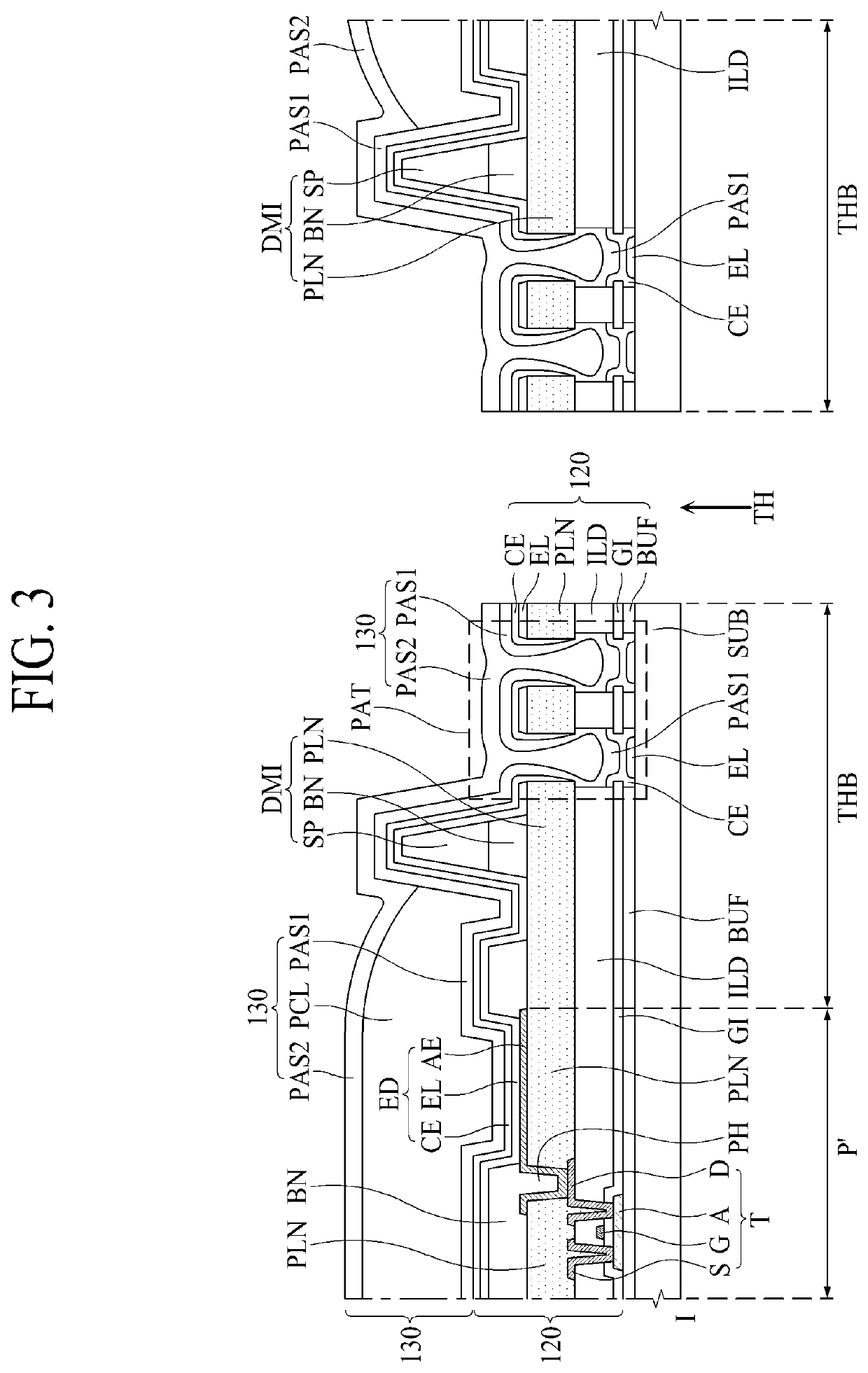 Electroluminesence Display Having Through-Hole In Display Area