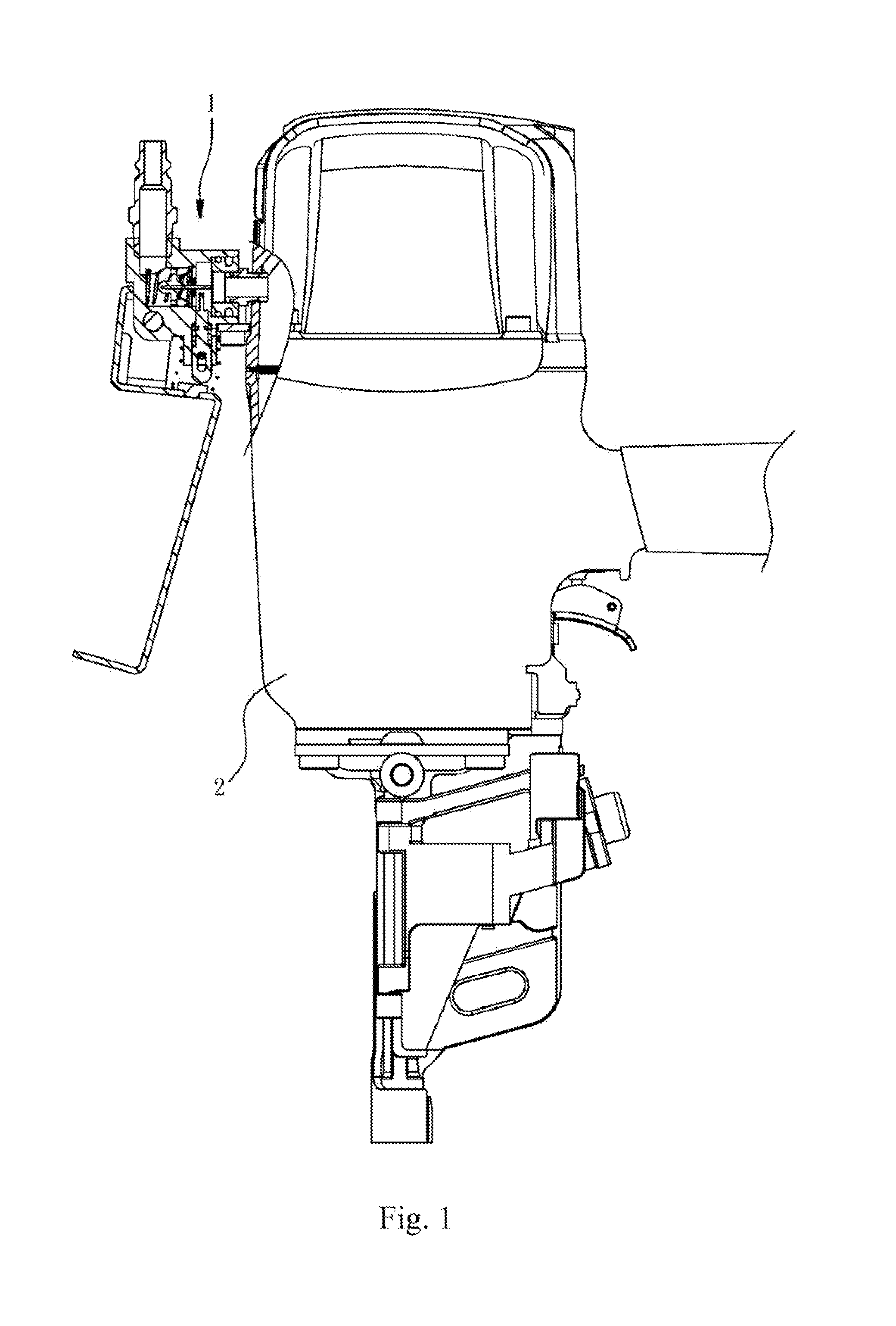 Air source controlling device for a pneumatic nail-gun