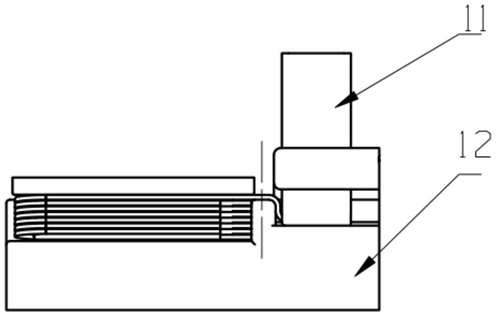 Adjustable commutation pole winding end forming device