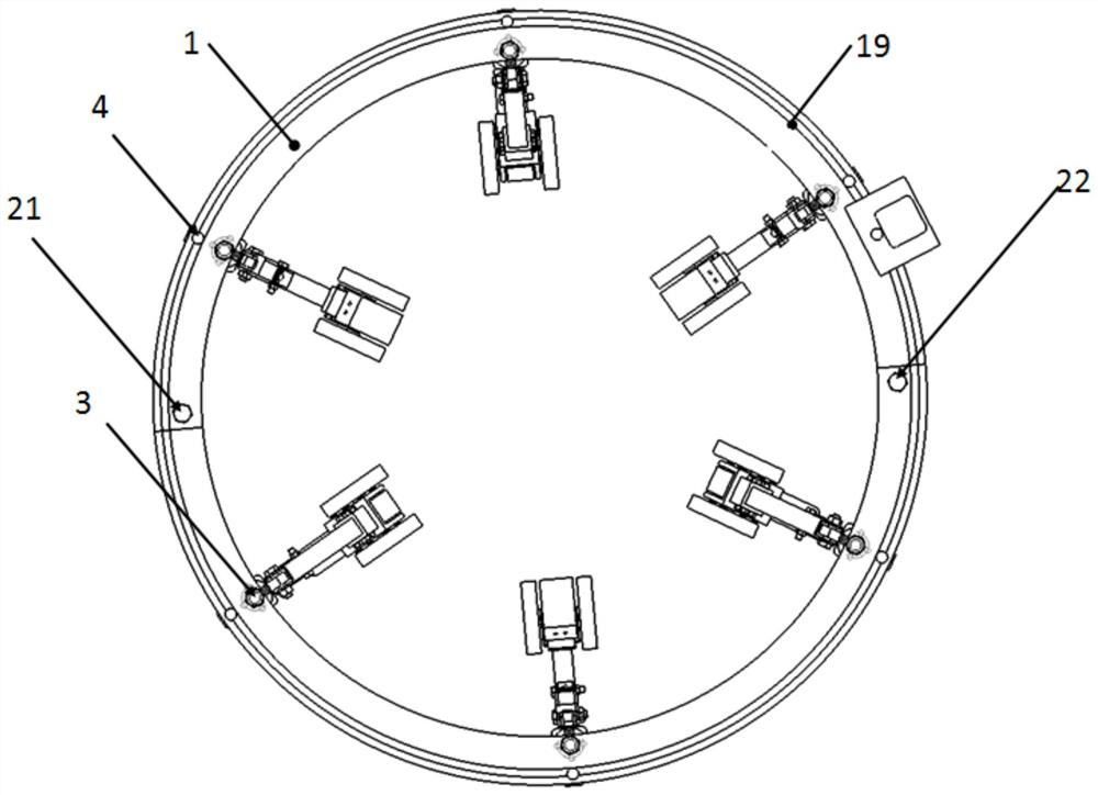 Continuous moving type climbing device for conical electric pole