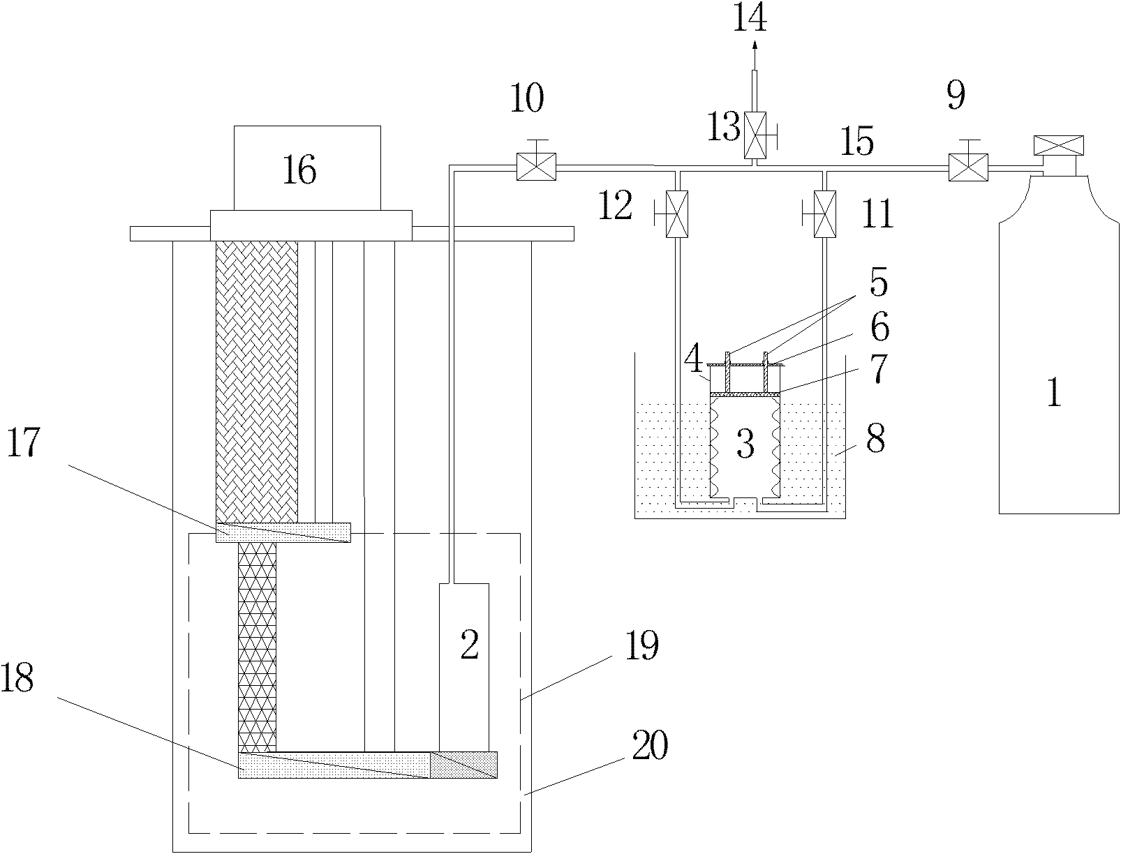 Double effect device being capable of gas boosting, transferring and recycling