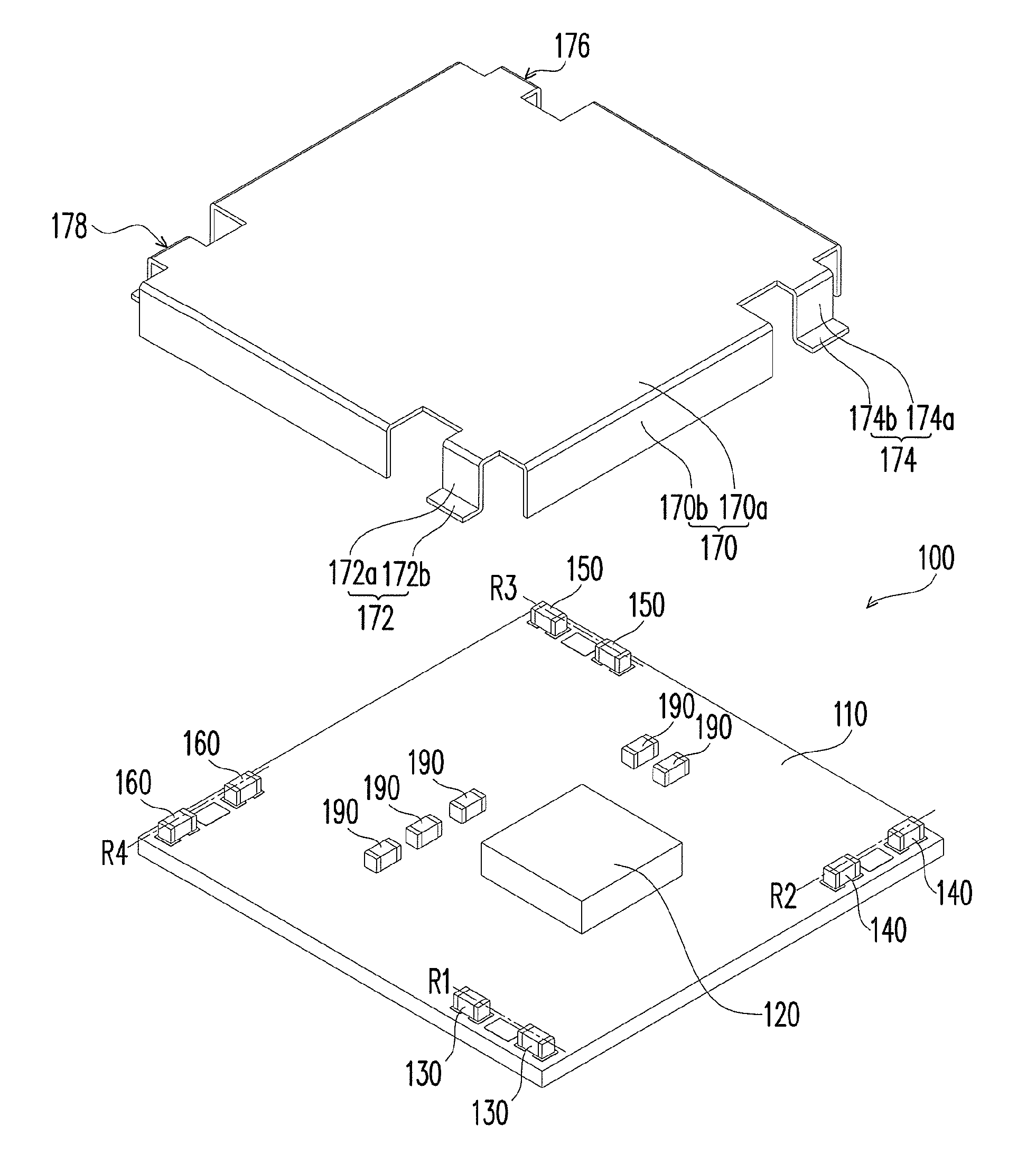 Chip package structure with shielding cover