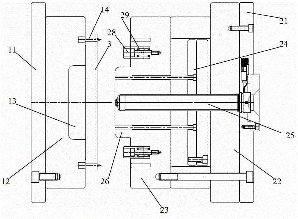 Low pressure injection mold and injection method