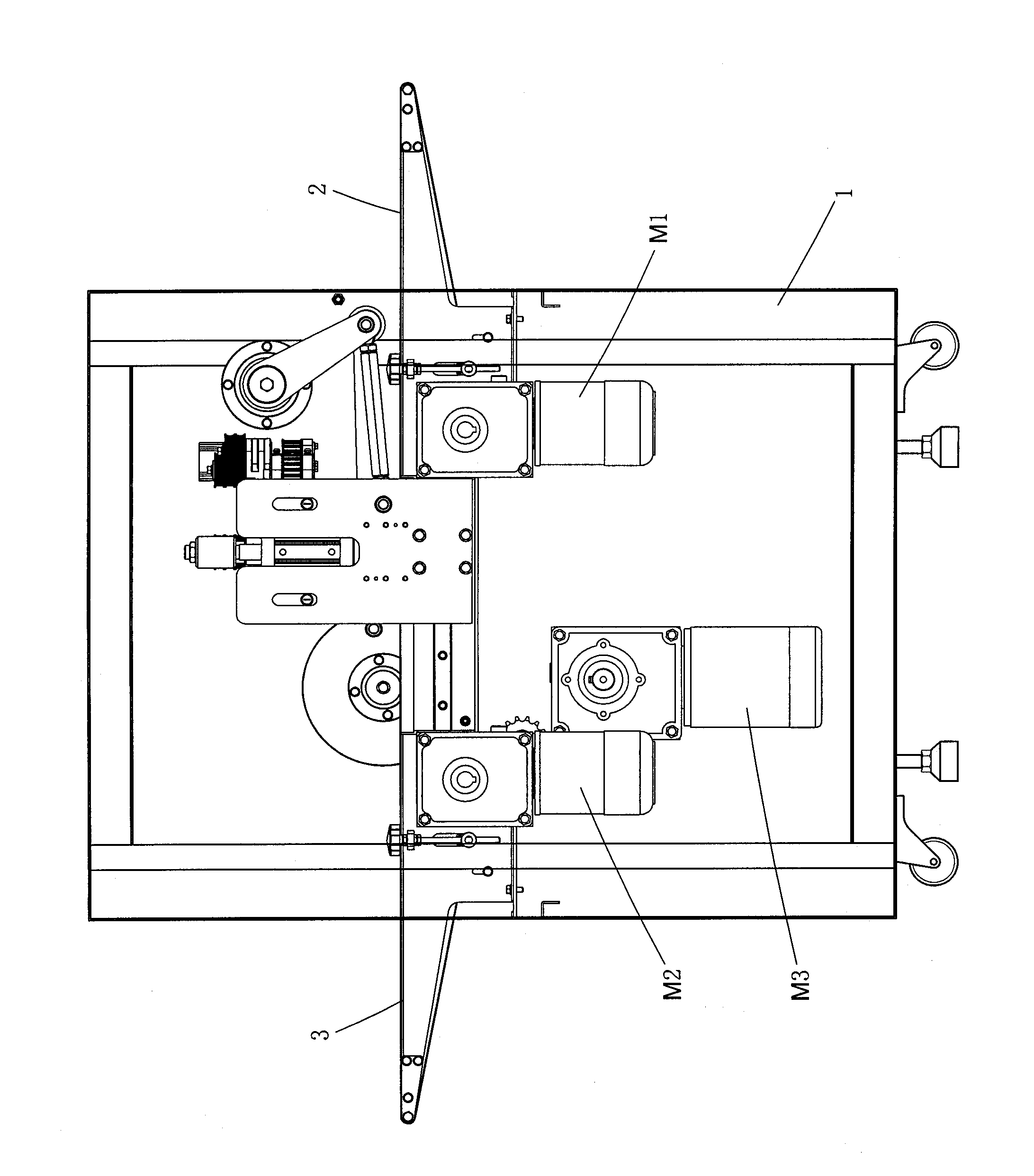 Croissant conical wrapper automatic cutting and turning method and device