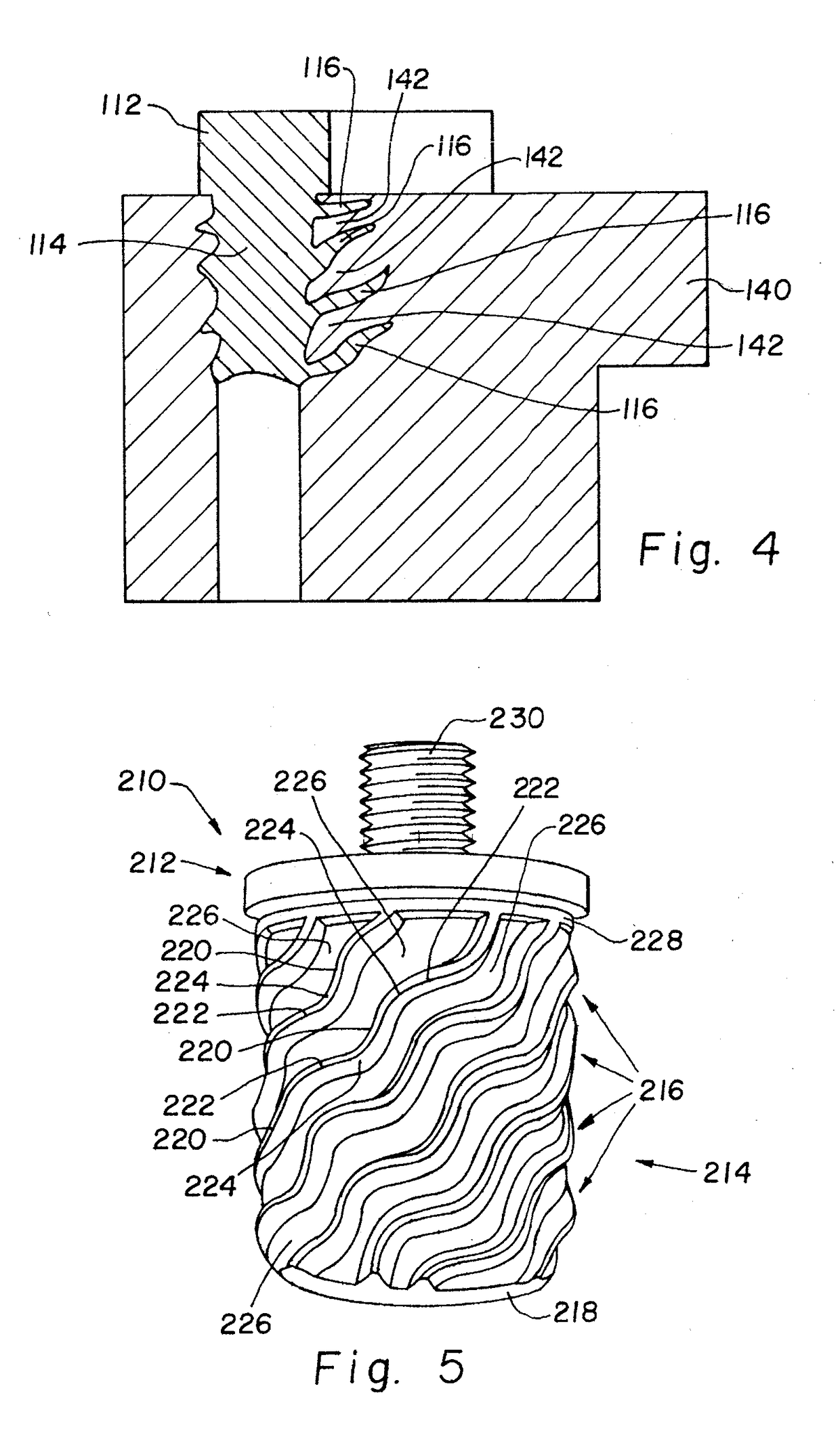 Waterfall thread for inserts