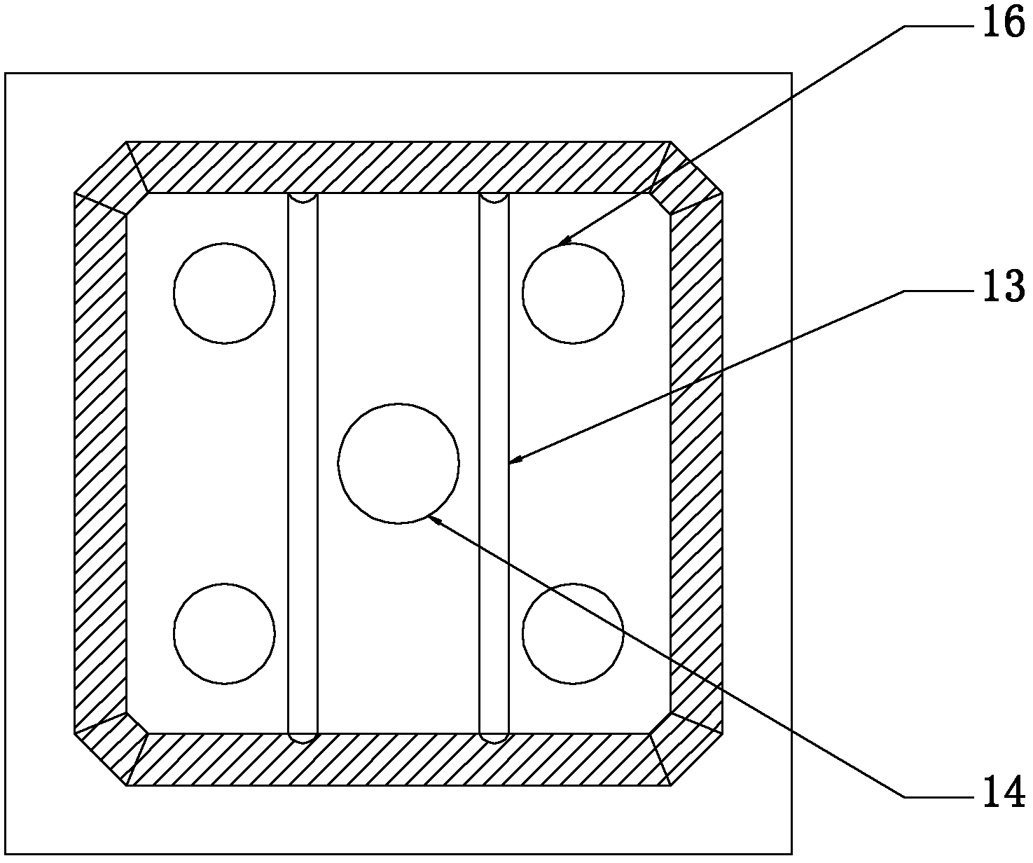 Machine-made die for making combined cavity member