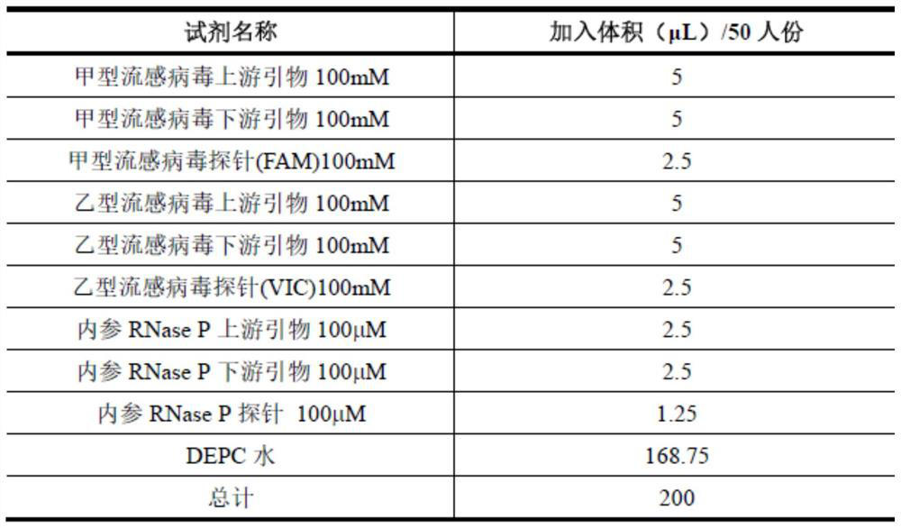 Influenza A and B virus nucleic acid detection kit and use method