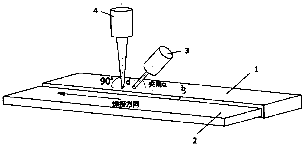 Aluminum/steel special metal low-power laser coupling DP-MIG welding-brazing method