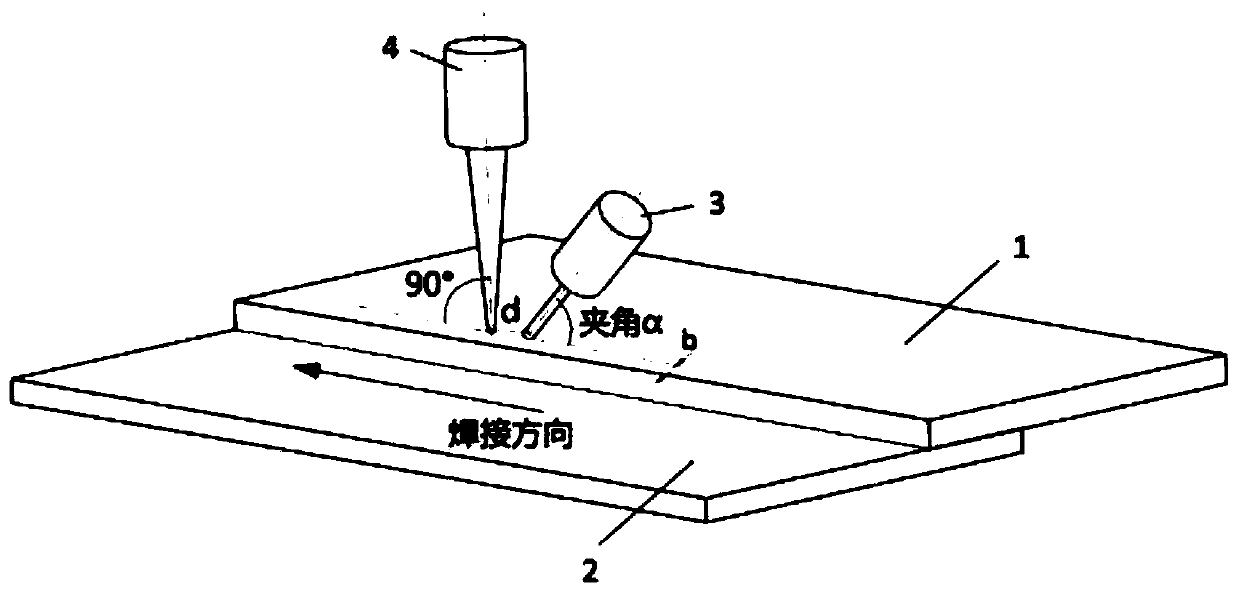 Aluminum/steel special metal low-power laser coupling DP-MIG welding-brazing method