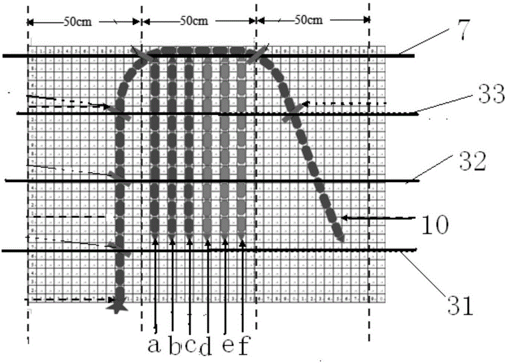 Row type pitaya cultivation frame and standardized pitaya cultivation method