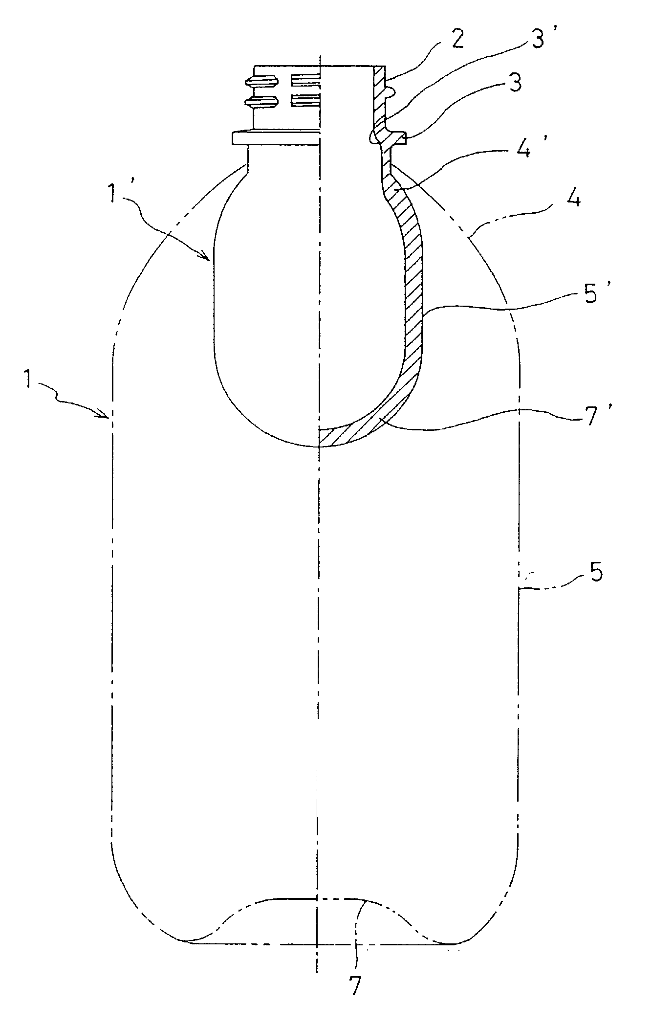 Synthetic resin preform to be biaxially stretched and blow molded into a bottle