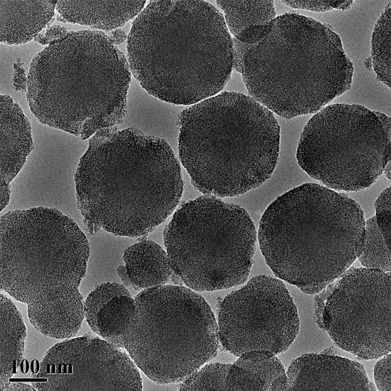 Method for preparing silicon dioxide mesoporous spheres with adjustable pore sizes and particle sizes