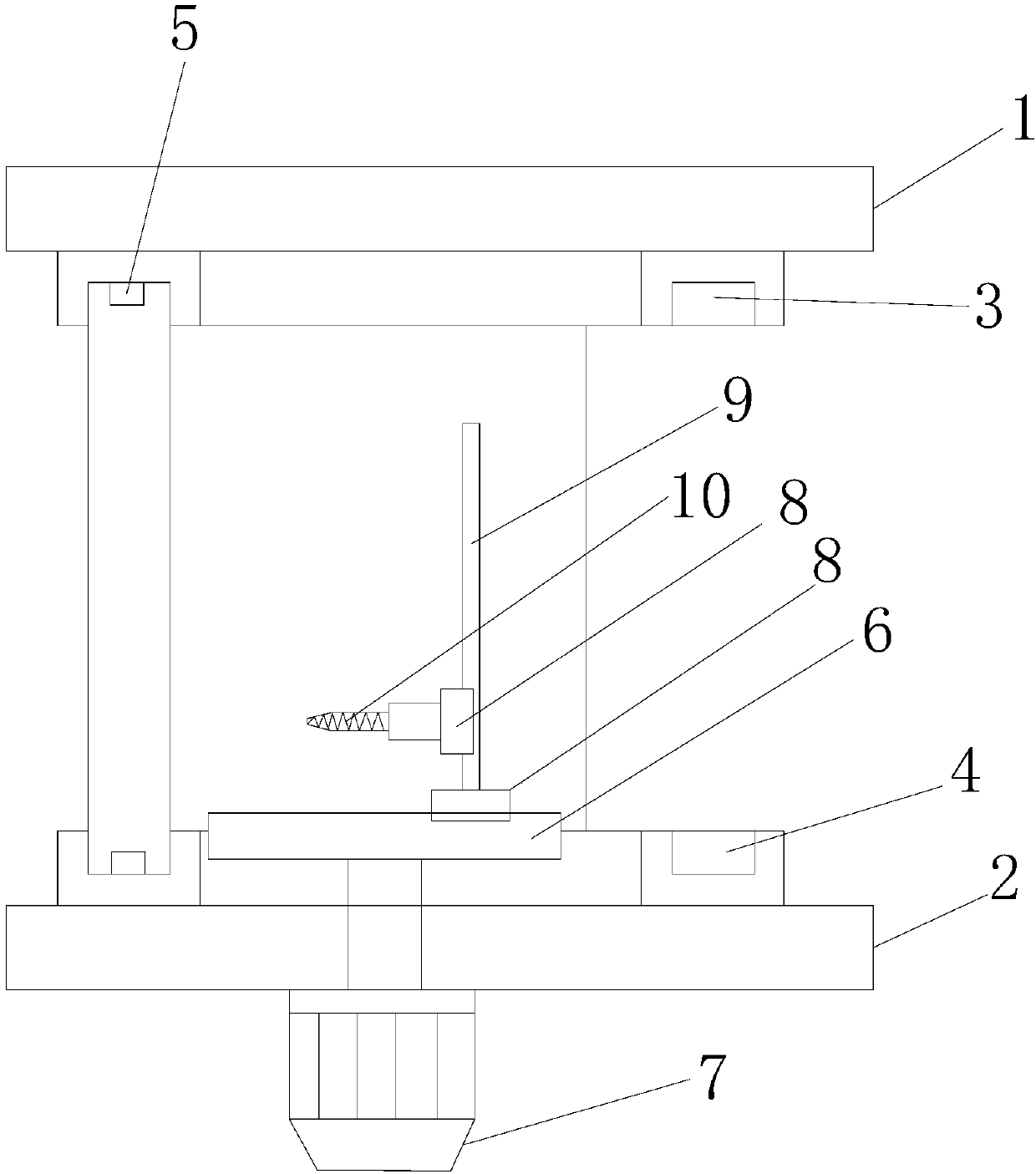 Brake pad fixing inner drilling die