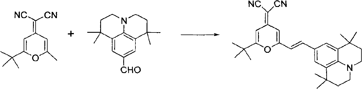 Method for synthesizing 4-(dicyanomethylene)-2-tert-butyl-6-(1,1,7,7-tetramethyljulolidin-4-yl-vinyl)-4H-pyran