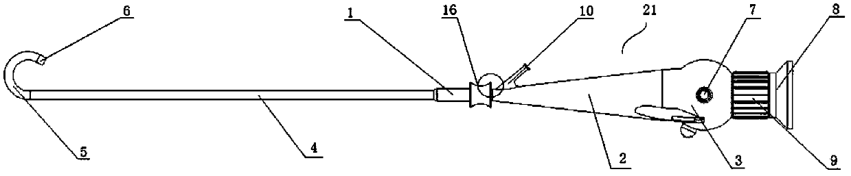 Ureteroscope with extensible sheath with bendable tail end