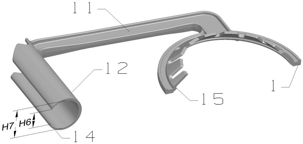 Opening type comfortable handle mold structure