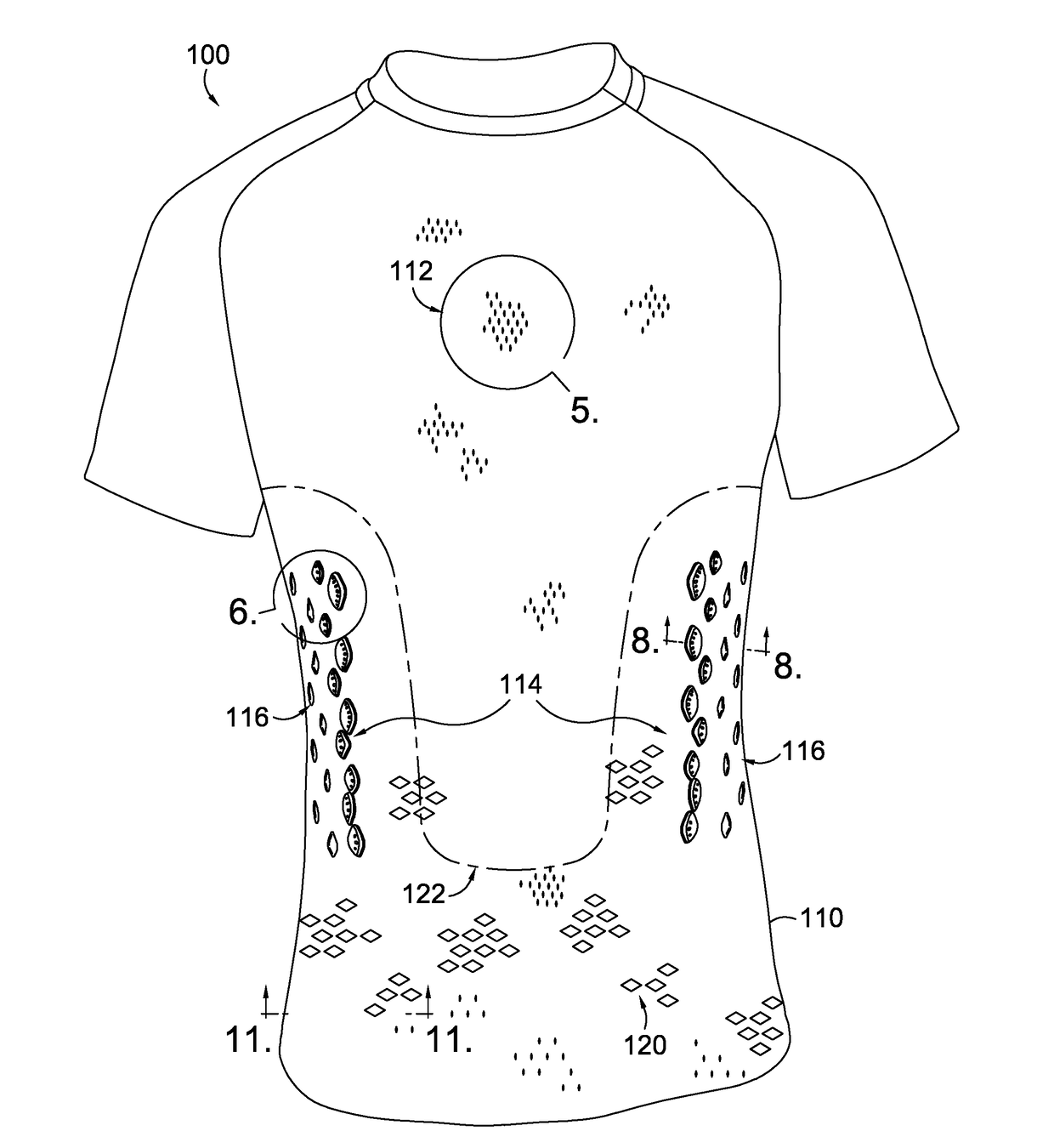 Apparel item configured for reduced cling perception