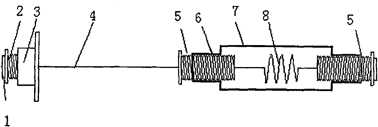 Miniature pre-stress anchor wire used for model experiment and its burying and loading method