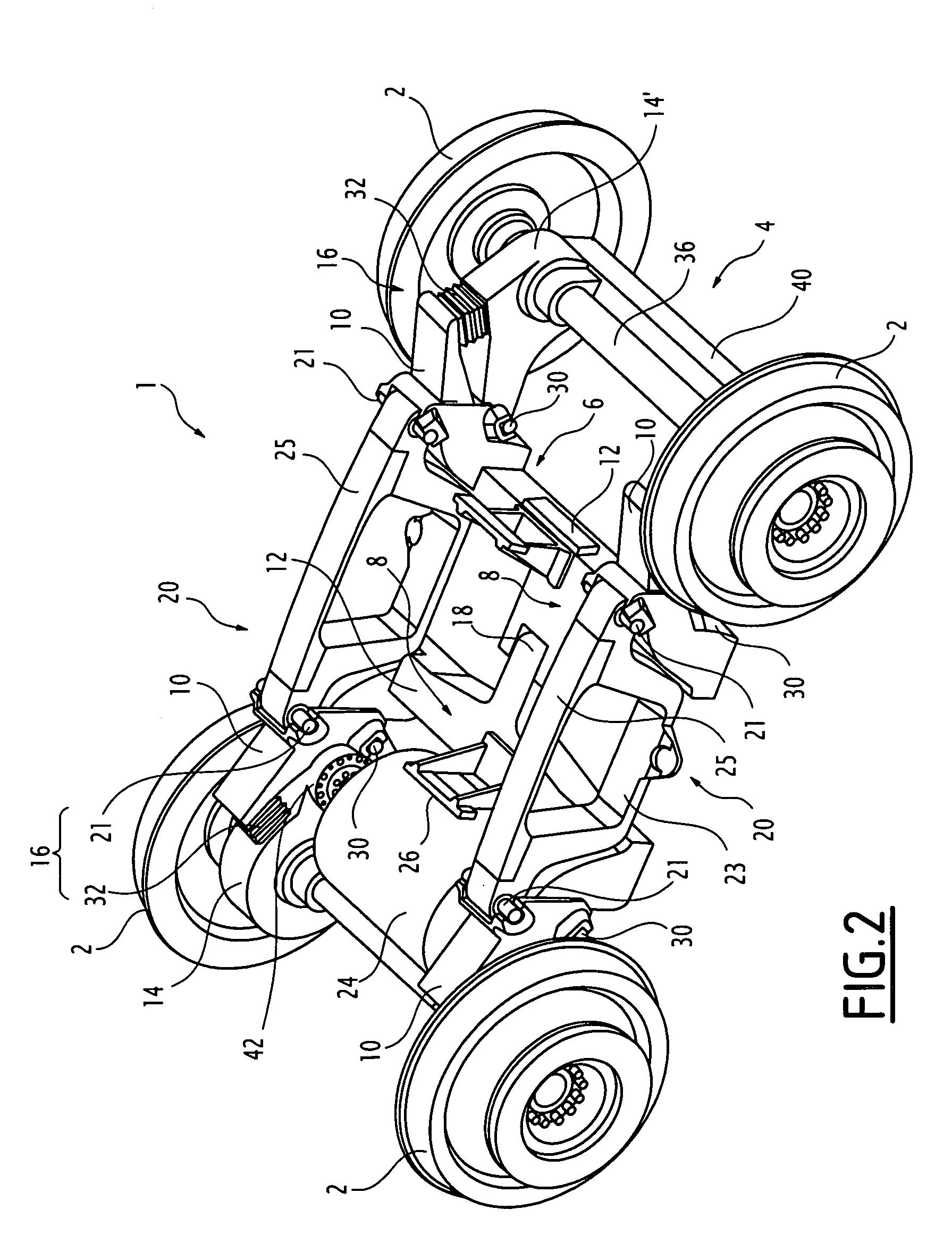 Railway vehicle power bogie having a semi-suspended motor