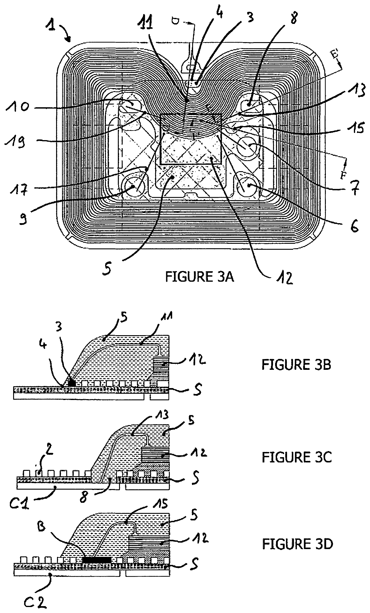 Electronic antenna module optimised for a chip card with a dual communication interface