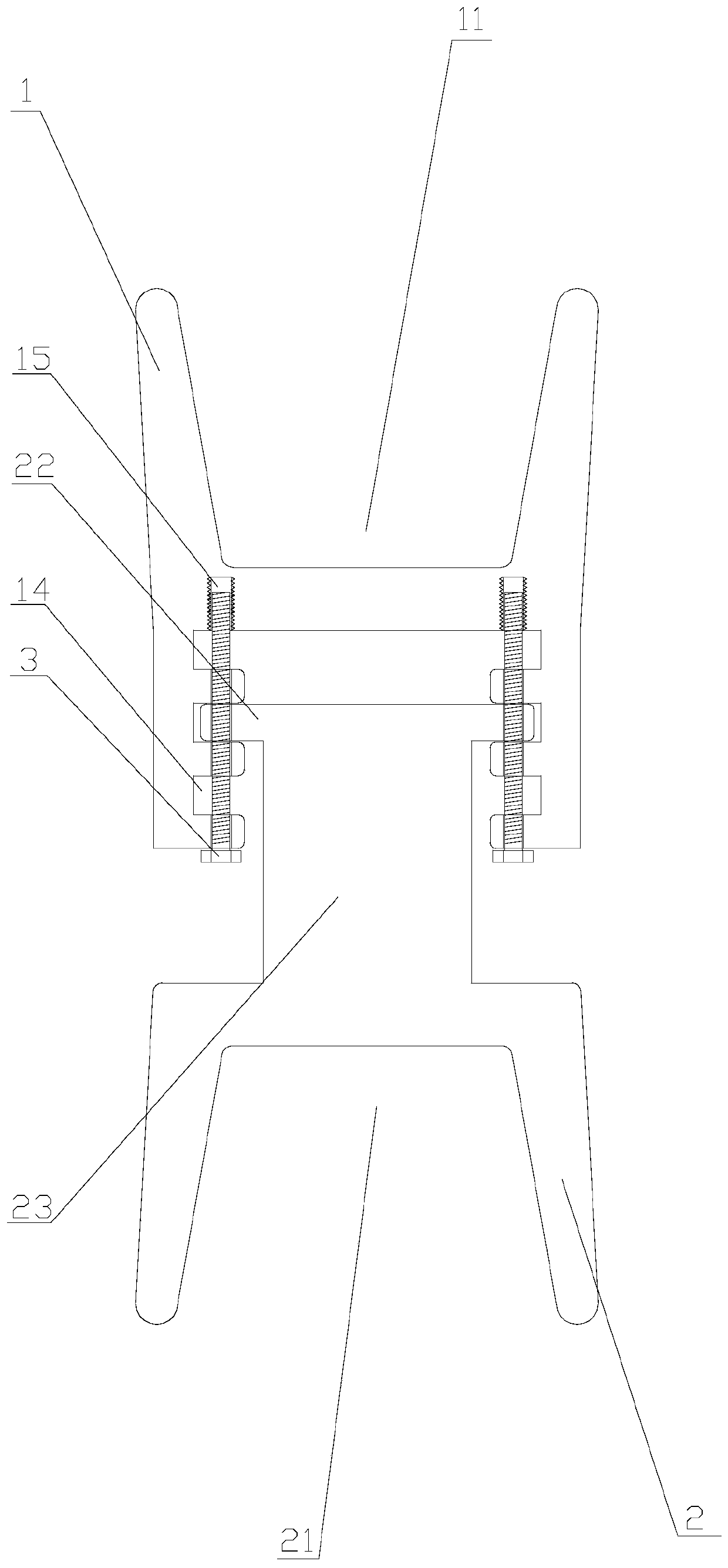 Double-splicing box iron for building bracket