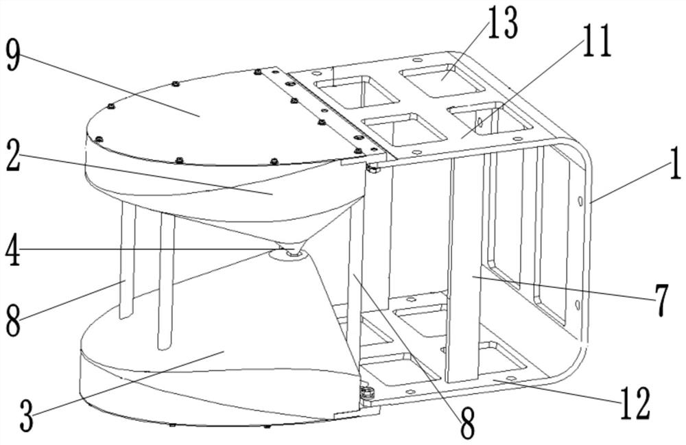 Biconical antenna unit structure