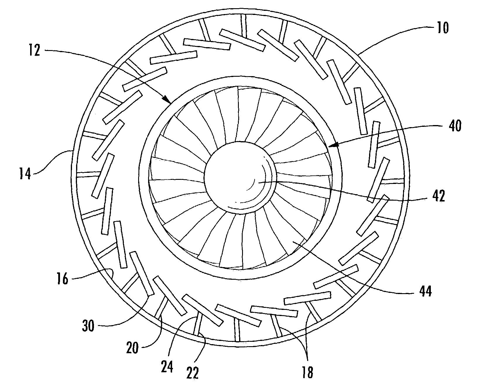 High energy containment device and turbine with same