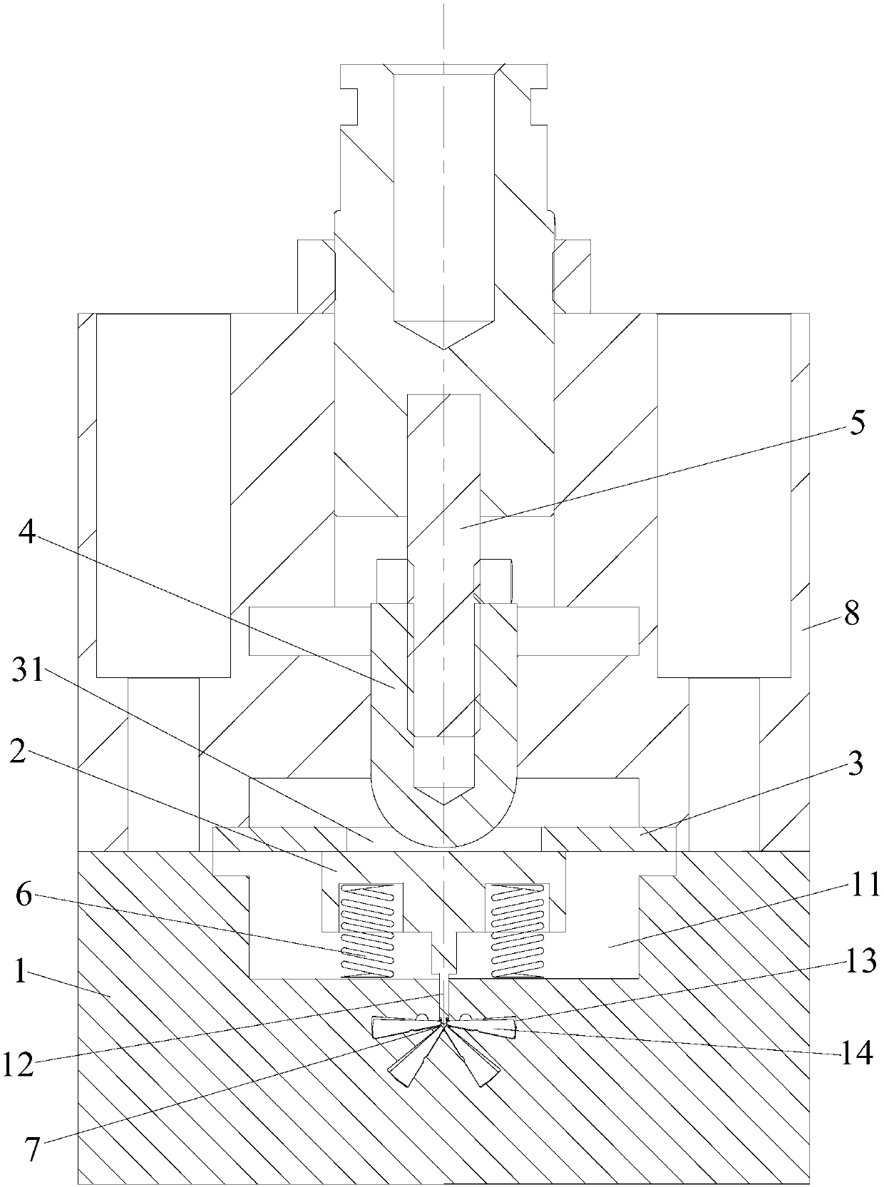 Wire clamping mechanism suitable for ultra-thin line spring wire